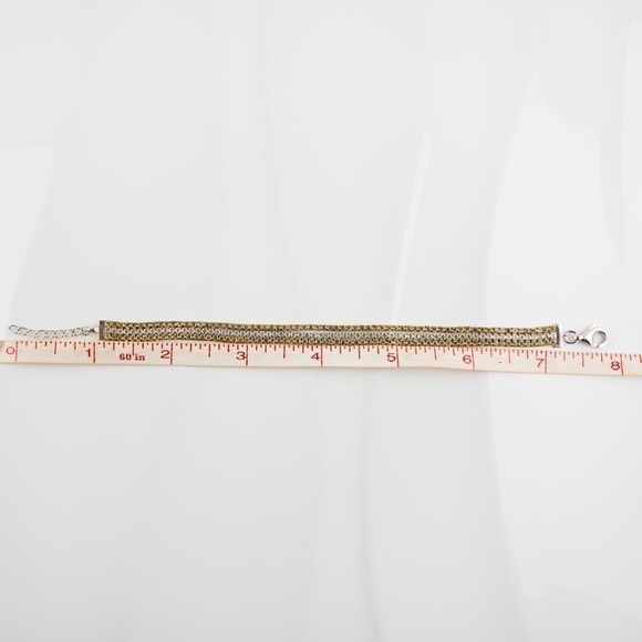 Sterling Silver White Topaz and Citrine Gemstone Layered Bracelet .925 NWT - Picture 14 of 14